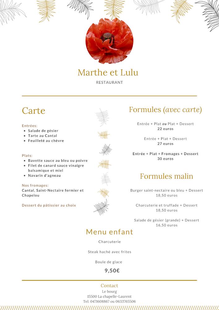 Marthe et Lulu - Menu Image 1